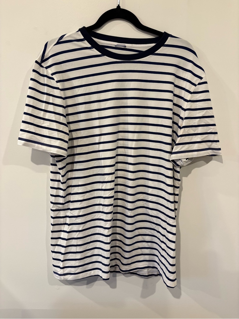 Kit and Ace White Tee with Navy Stripes